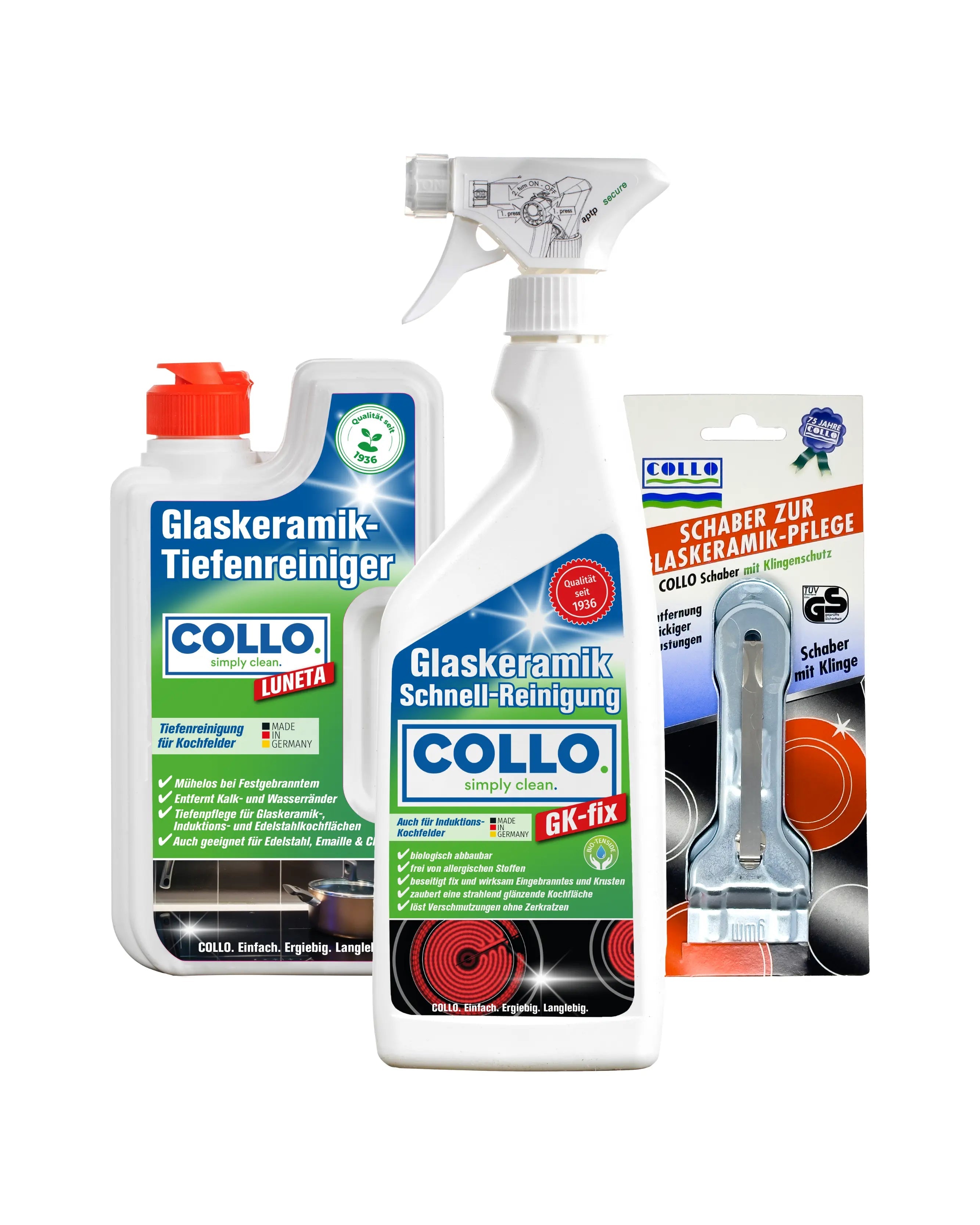 Kochfeld Reinigungs - Set: Strahlender Glanz & Tiefenreinigung für dein Kochfeld - 0507 - COLLO. simply clean.